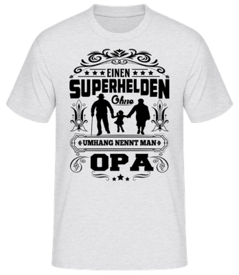 Opa Superheld Ohne Umhang - Männer T-Shirt B&C - Grau meliert - Vorne