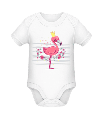 Royal Flamingo - Body manches courtes bio - Blanc - Devant