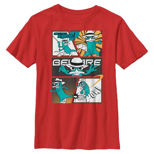 Aperçu: Disney Classics - Phinéas et Ferb - Agent P Box Up - Enfant T-shirt - Rouge - Devant