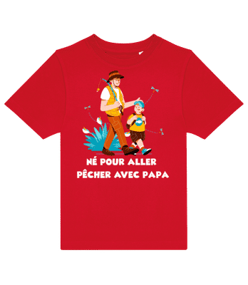 Pecher Avec Papa - T-shirt enfants B&C - Rouge - Devant