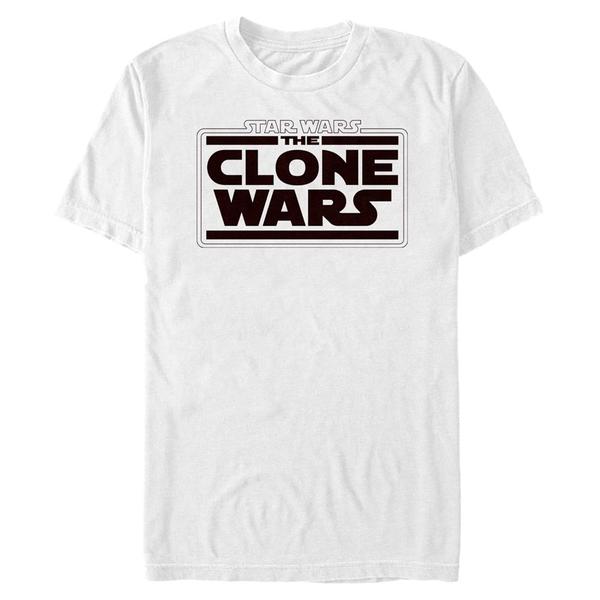 Vorschau: Star Wars - The Clone Wars - Logo Clone Wars - Männer T-Shirt - Weiß - Vorne