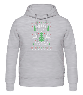 Merry Drunk Christmas - Männer Hoodie - Grau meliert - Vorne