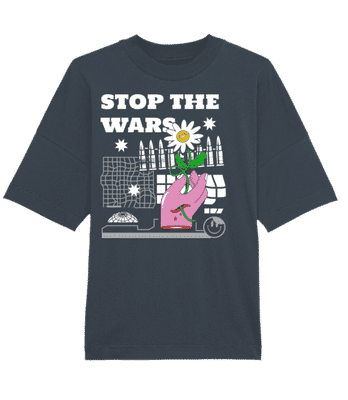 Stop War - T-shirt Bio unisexe Stanley Stella extra large - Bleu denim - Devant