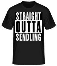 StraightOutta Sendling - Männer Basic T-Shirt - Schwarz - Vorne