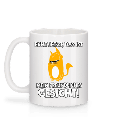 Katze Mein Freundliches Gesicht - Tasse - Weiß - Hinten