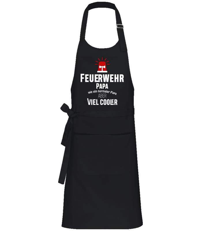 Vorschau: Cooler Feuerwehr Papa - Profi Kochschürze - Schwarz - Vorne