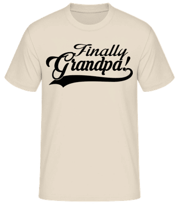 Finally Grandpa - Männer Basic T-Shirt - Creme - Vorne