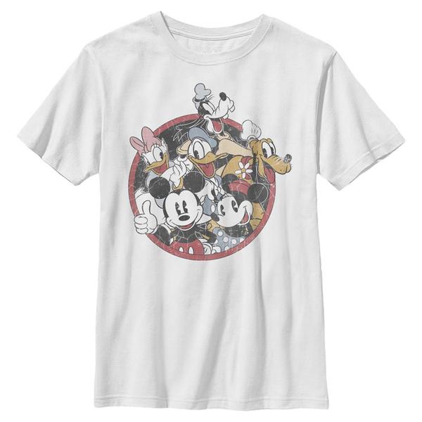 Aperçu: Disney Classics - Mickey Mouse - Skupina Retro Groupie - Enfant T-shirt - Blanc - Devant