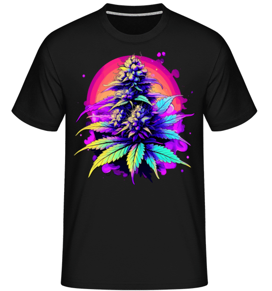 Aperçu: Cannabis Purple Haze -  T-Shirt Shirtinator homme - Noir - Devant