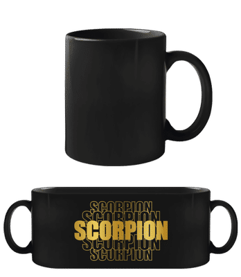 Écriture Doré Astrologique Scorpion - Tasse Noire - Noir - Devant