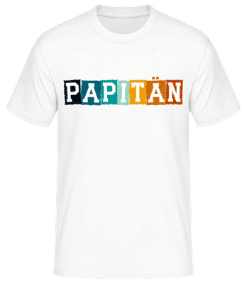 Papitän Letters - Männer Basic T-Shirt - Weiß - Vorne