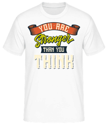 Stronger Than You Think - Pánske basic tričko - Biela - Predné