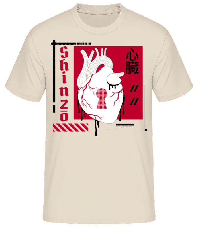 Náhled: Shinzo - Pánské basic tričko - Krémová - Napřed