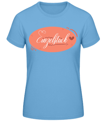Einzelstück - Frauen Basic T-Shirt - Hellblau - Vorne