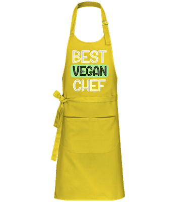 Best Vegan Chef - Tablier professionnel - Jaune - Devant