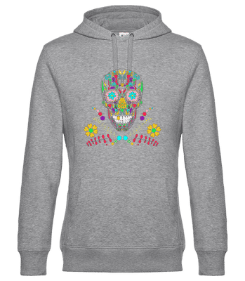 Colorful Skull - Unisex Premium Hoodie - Heather grey - Front
