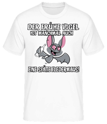 Der Frühe Vogel - Männer Basic T-Shirt - Weiß - Vorne