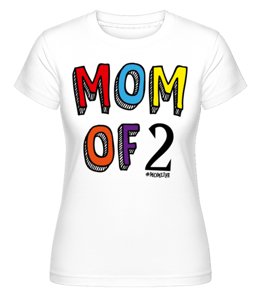 Aperçu: Mom Of 2 Momlife - T-shirt Shirtinator femme - Blanc - Devant