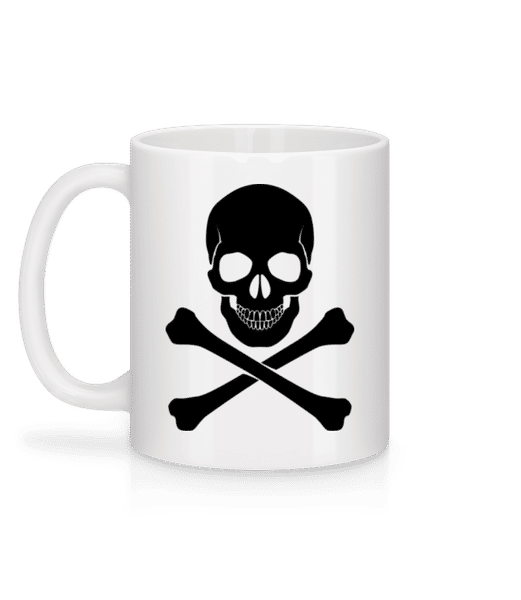 Aperçu: Crâne Et Os - Mug en céramique blanc - Blanc - Derrière