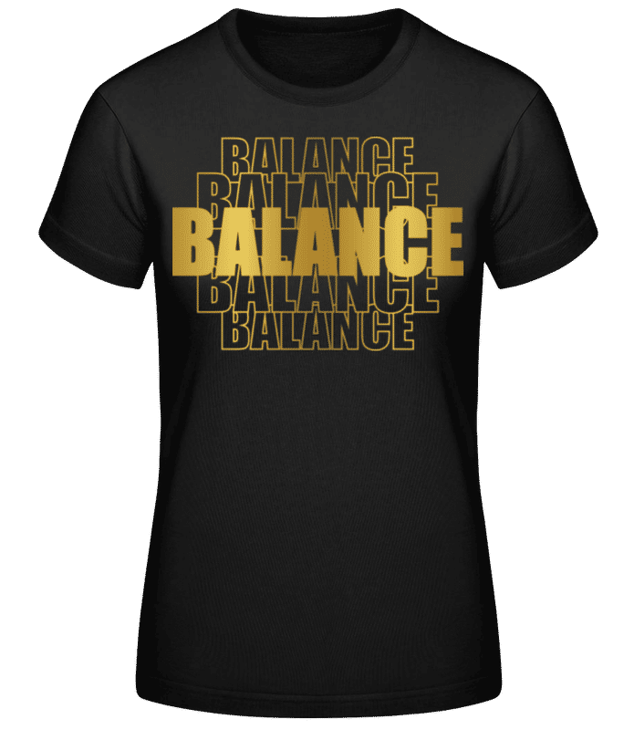 Aperçu: Écriture Doré Astrologique Balance - T-shirt standard Femme - Noir - Devant