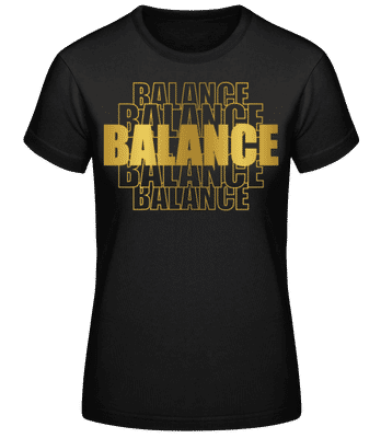 Écriture Doré Astrologique Balance - T-shirt standard Femme - Noir - Devant
