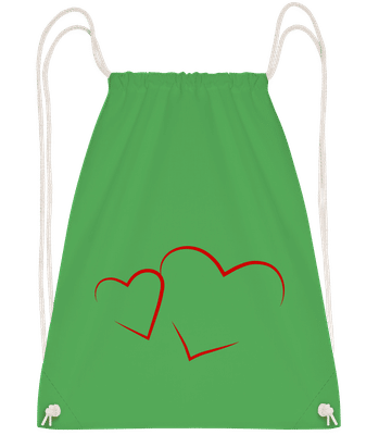 Cœurs - Sac à dos Drawstring - Vert irlandais - Vorn