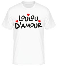 Loulou D’amour Saint Valentin Mignon - T-shirt standard Homme - Blanc - Devant