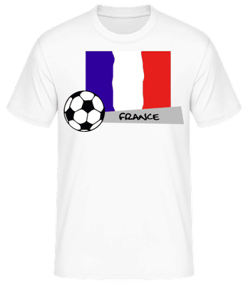Französische Fahne Fußball - Männer T-Shirt B&C - Weiß - Vorne