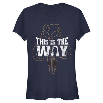 Star Wars - The Mandalorian - Text Way - Femme T-shirt - Bleu marine - Devant