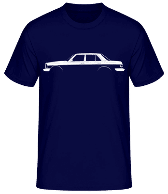 'Mercedes-Benz 280E W123' Silhouette - Männer Basic T-Shirt - Marine - Vorne