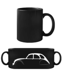'Citroen 2CV' Silhouette - Schwarze Tasse - Schwarz - Vorne