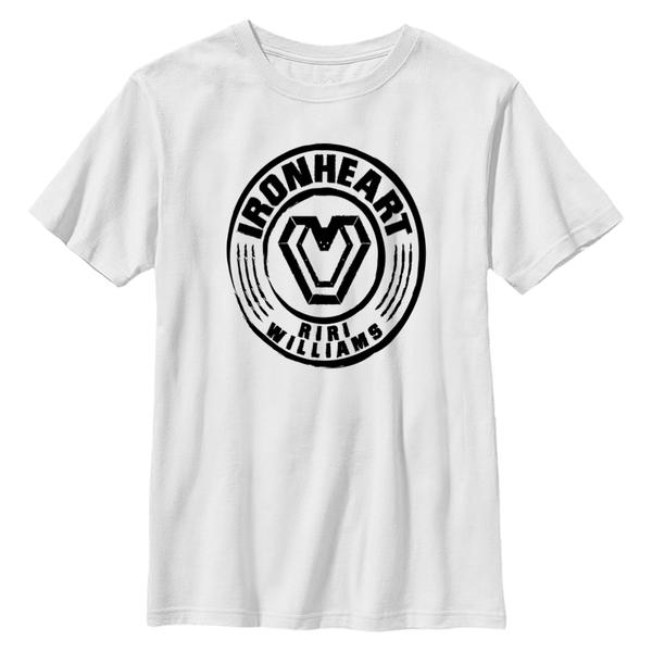 Preview: Marvel - Black Panther Wakanda Forever - Iron Heart Name Badge - Kids T-Shirt - White - Front