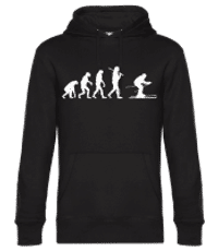 Évolution du ski - Sweat à capuche premium Unisexe - Noir - Devant