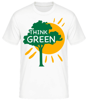 Think Green - Men's Basic T-Shirt - White - Front