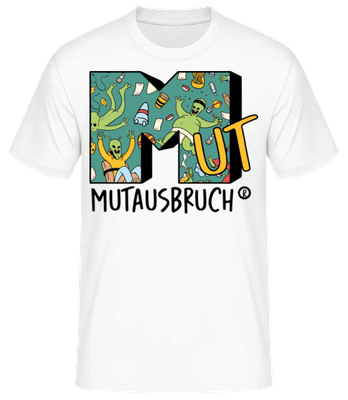 Mutausbruch - Männer Basic T-Shirt - Weiß - Vorne