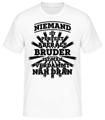 Perfekter Bruder - Männer Basic T-Shirt - Weiß - Vorne