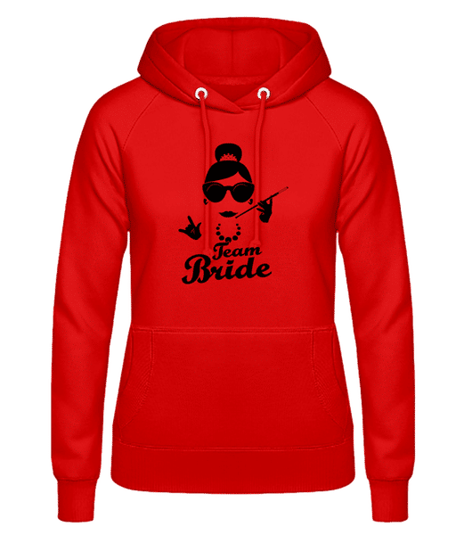 Aperçu: Team Bride - Sweat à capuche Femme - Rouge - Devant