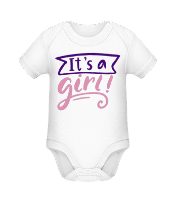 It´s A Girl - Baby Bio Strampler - Weiß - Vorne