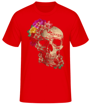 Skull Mexico - Men's Basic T-Shirt - Red - Front