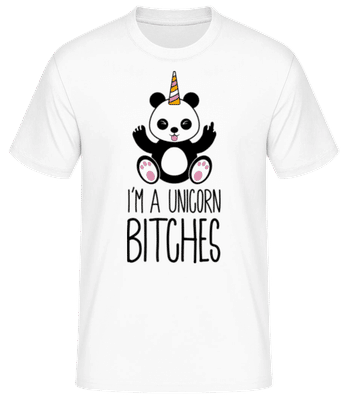 Pandicorn Bitches - Männer Basic T-Shirt - Weiß - Vorne