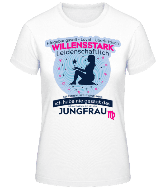 Vorschau: Sternzeichen Jungfrau Blau - Frauen T-Shirt B&C - Weiß - Vorne