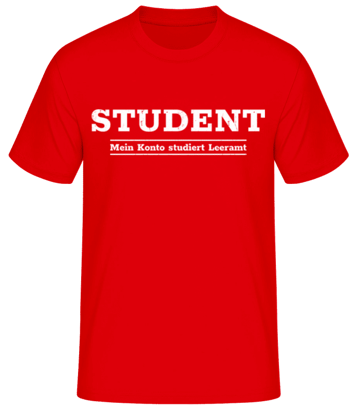Vorschau: Mein Konto Studiert Leeramt - Männer Basic T-Shirt - Rot - Vorne