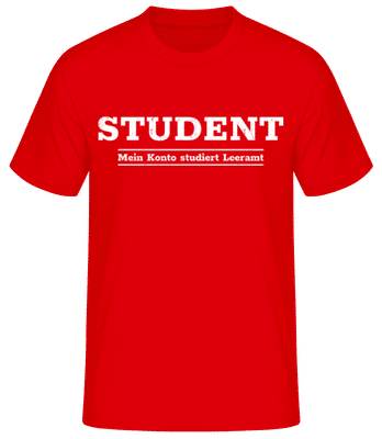 Mein Konto Studiert Leeramt - Männer Basic T-Shirt - Rot - Vorne