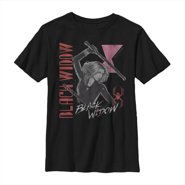 Aperçu: Marvel - Black Widow - Black Widow Retro - Enfant T-shirt - Noir - Devant