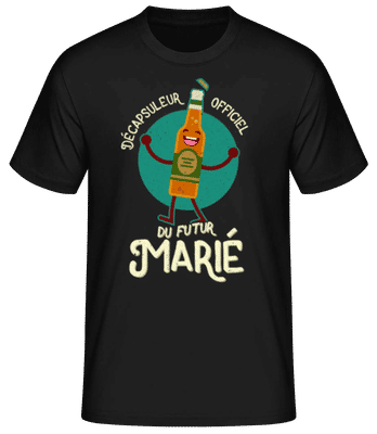 Décapsuleur Officiel Du Futur Marié - T-shirt standard Homme - Noir - Devant