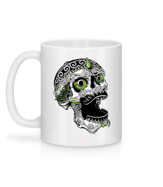 Aperçu: Crâne Cool - Mug en céramique blanc - Blanc - Derrière