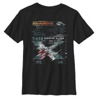 Star Wars - Squadrons - X-Wing Squad Scheme - Niños Camiseta - Negro - delante