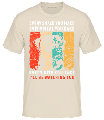 I'll Be Watching You - Men's Basic T-Shirt - Cream - Front