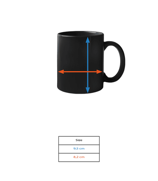 Aperçu: 'Ford Fiesta XR2i Mk III' Silhouette - Tasse Noire - Tableau des tailles