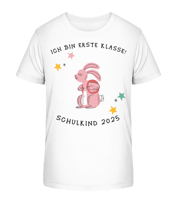 Vorschau: Schulkind 2025 Hase - Kinder Bio T-Shirt Stanley Stella 2.0 - Weiß - Vorne